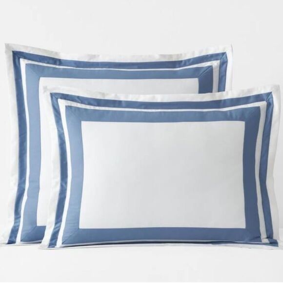 The Company Store x2
Legends Hotel Double Border  Blue 
Sateen Standard Shams - Picture 1 of 6
